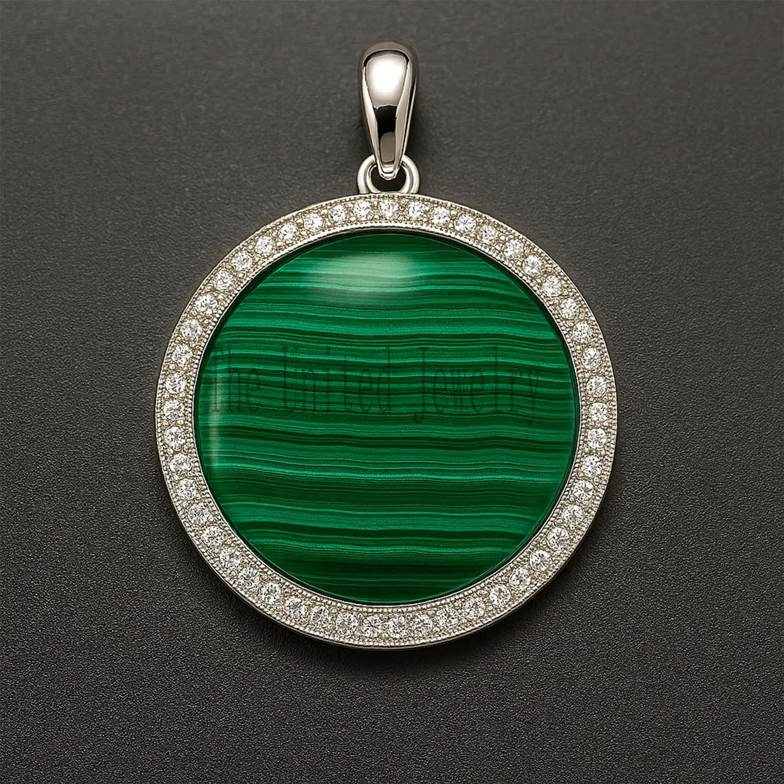 Malachite Compass North Star Pendant: Sterling Silver & Pave CZ