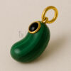 Malachite Bean Pendant: Black Onyx Eye, Gold Vermeil Sterling Silver