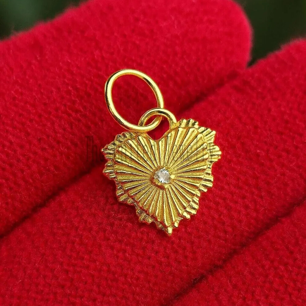 925 Sterling Silver Heart Diamond Pendant Jewelry
