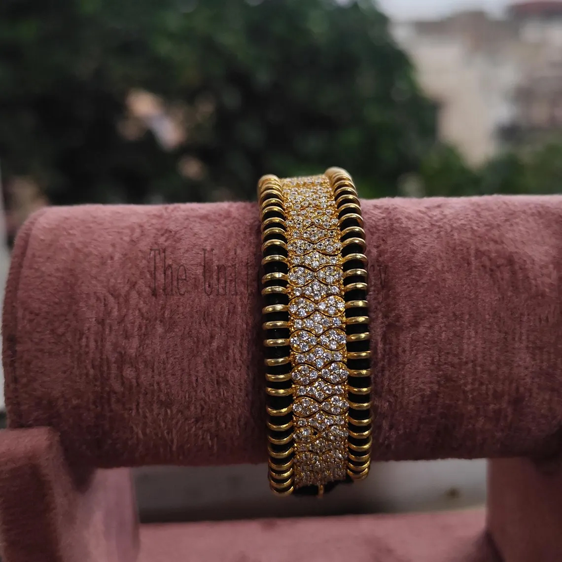 Handmade Black Thread With Pave Diamond Designer Bracelet In 925 Sterling Silver Jewelry