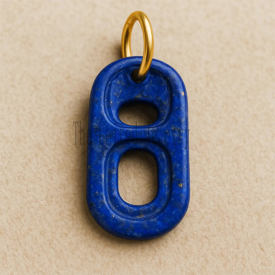 Lapis Lazuli Number 8 Pendant with Gold Plated Jump Ring – Handmade Gemstone Charm