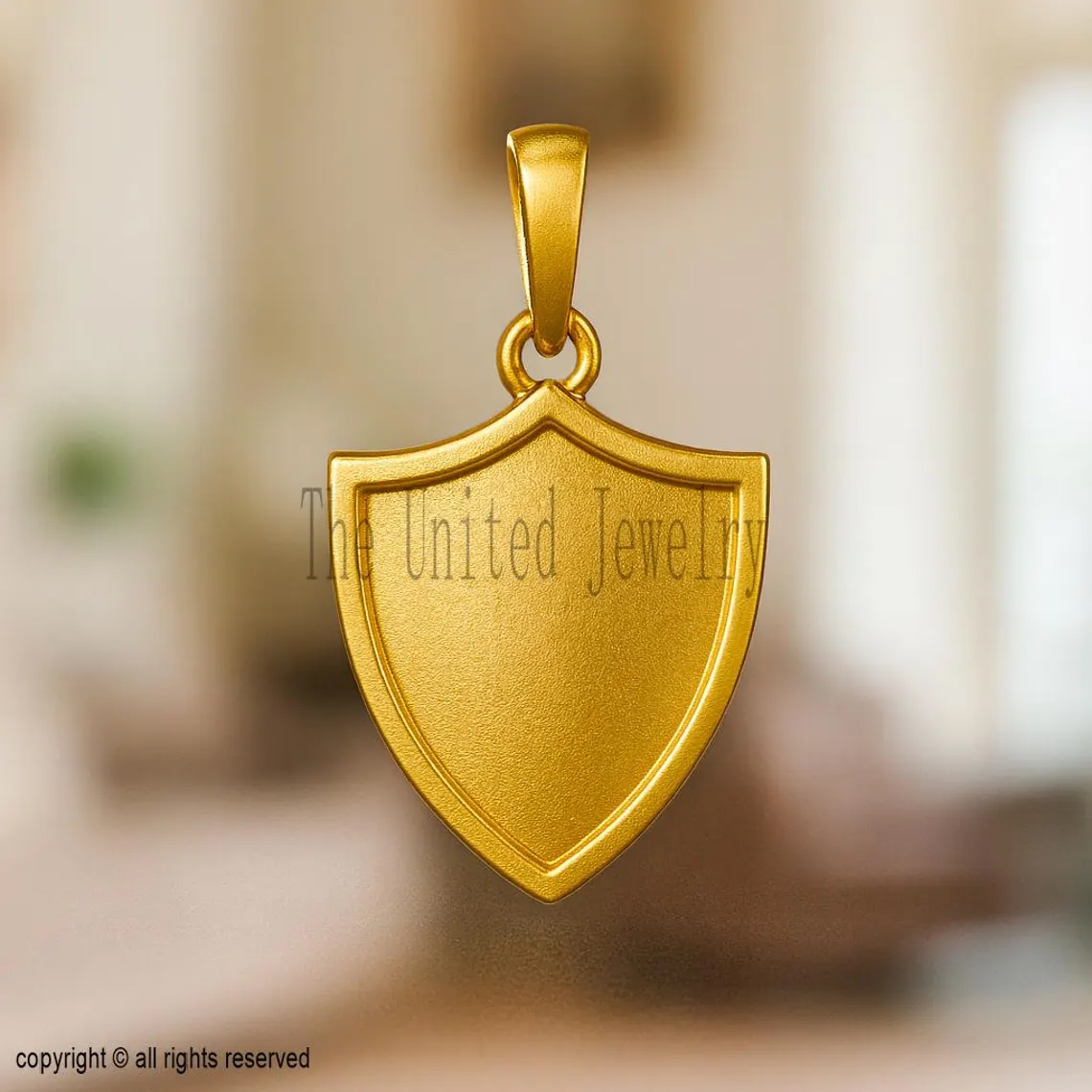 Sterling Silver Shield Pendant: Custom Engraved Amulet Necklace