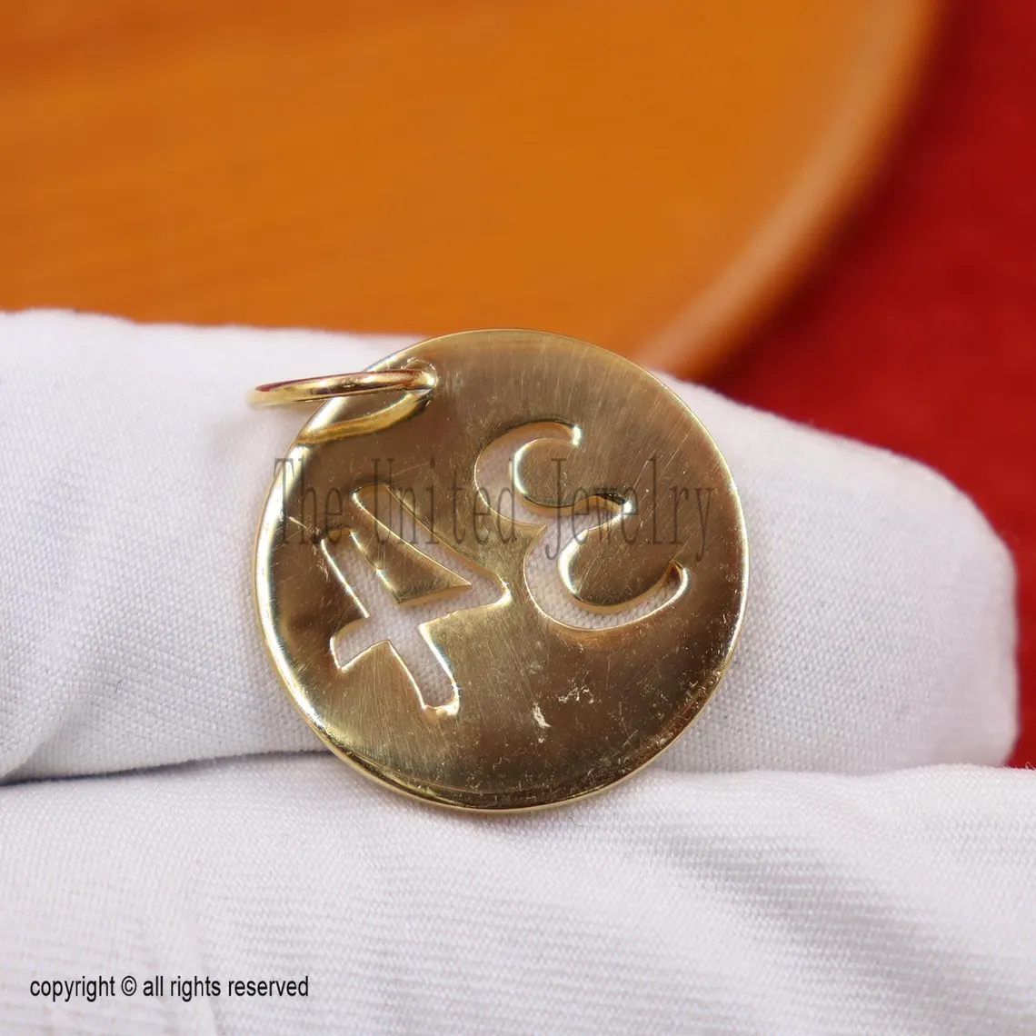 Custom Number Pendant Necklace | Gold Plated Cut Out Disc Charm