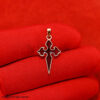 Carnelian Celtic Cross Pendant: Gold Plated Sterling Silver, Vintage Boho