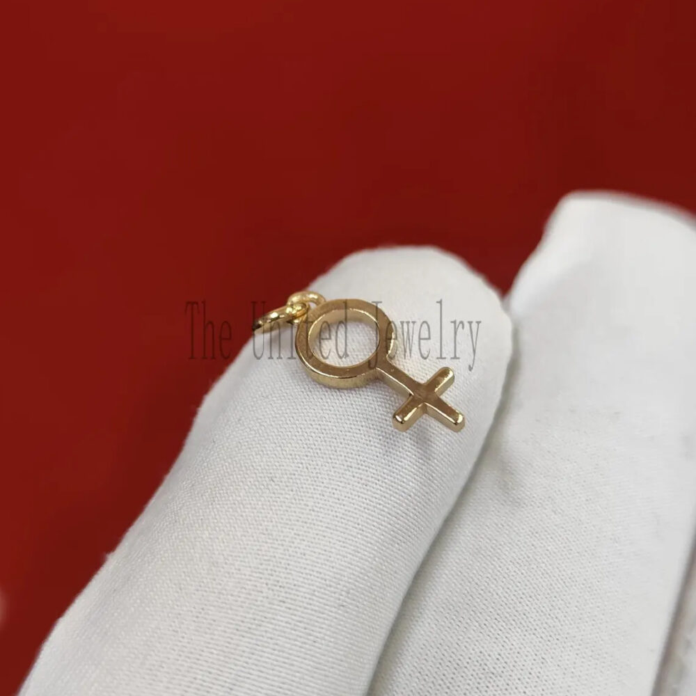 Gold Venus Symbol Pendant – Sterling Silver Feminist Charm