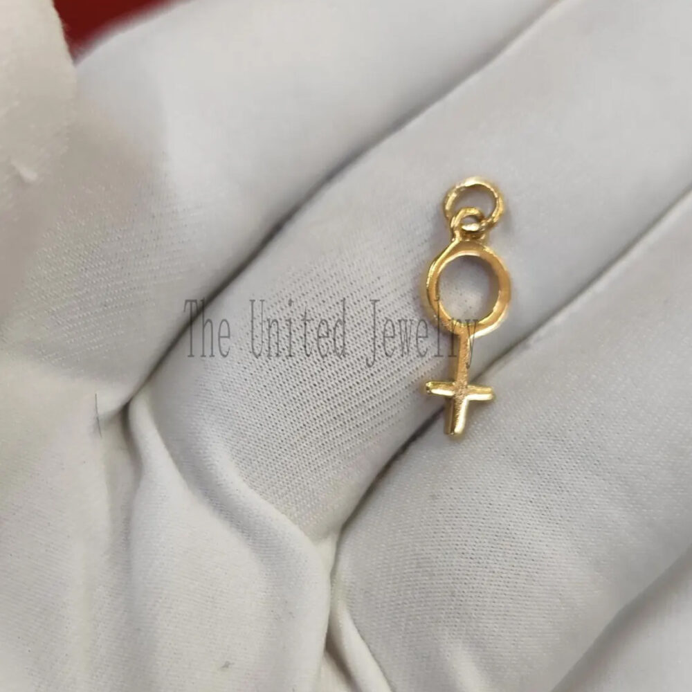 Gold Venus Symbol Pendant – Sterling Silver Feminist Charm