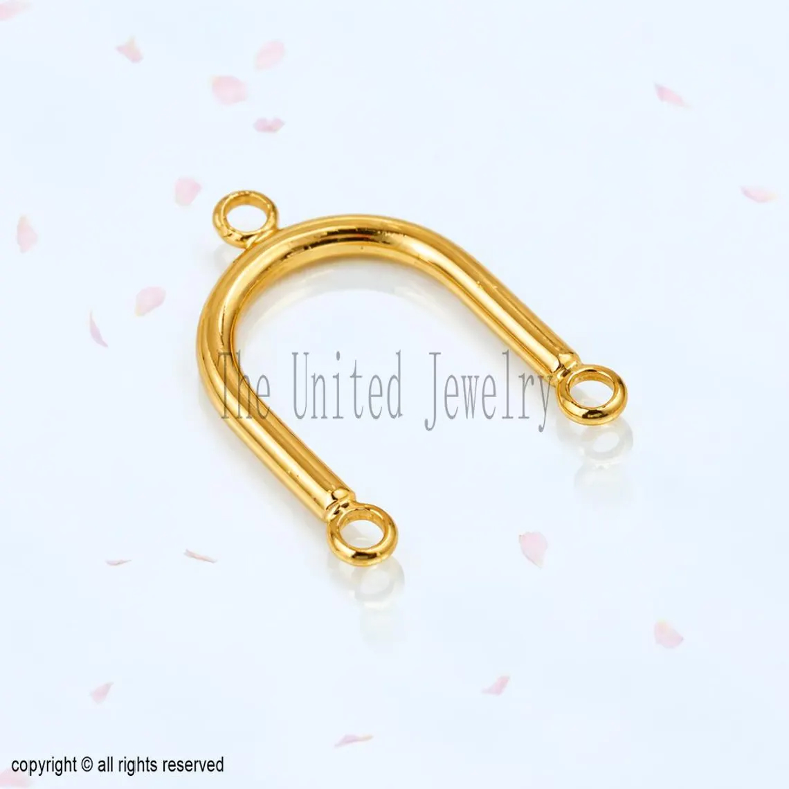 U shaped Geometric Versatile Hanging Horseshoe Charm Holder Lock 925 Sterling Silver