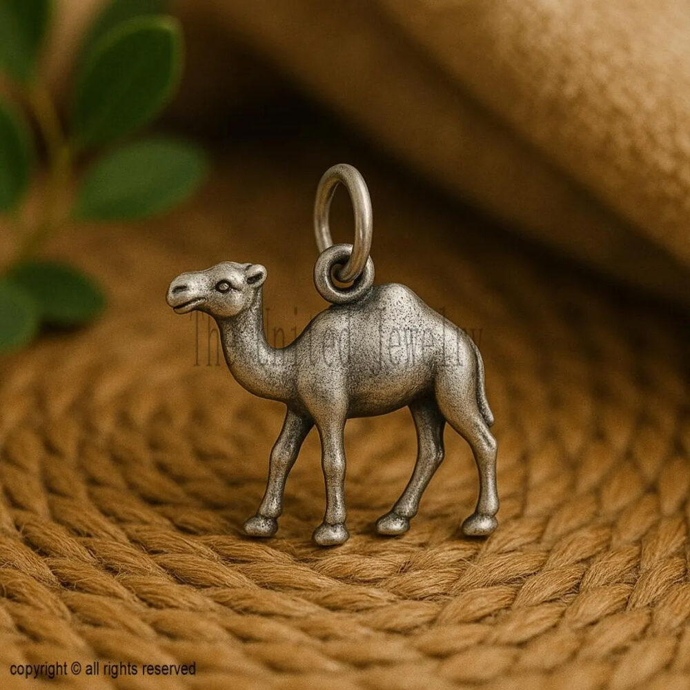 Oxidized Sterling Silver Camel Charm | Desert Animal Pendant