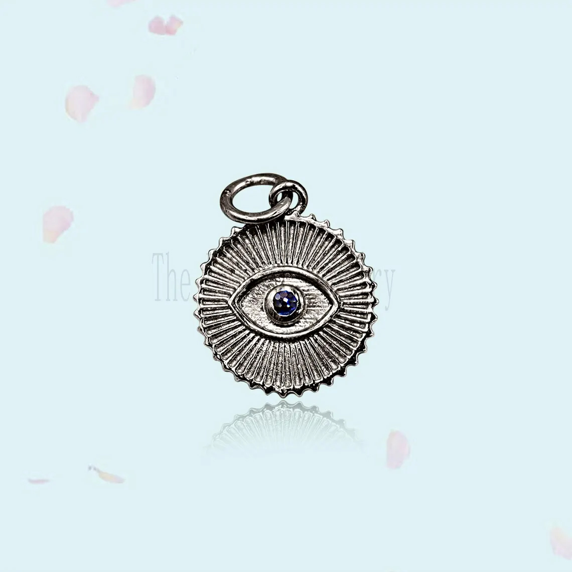 925 Sterling Silver Evil Eye Diamond Charm Pendant Jewelry