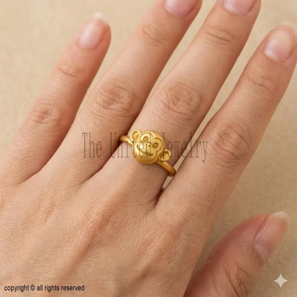 Sterling Silver Monkey Ring: Adjustable Animal Lover Jewelry
