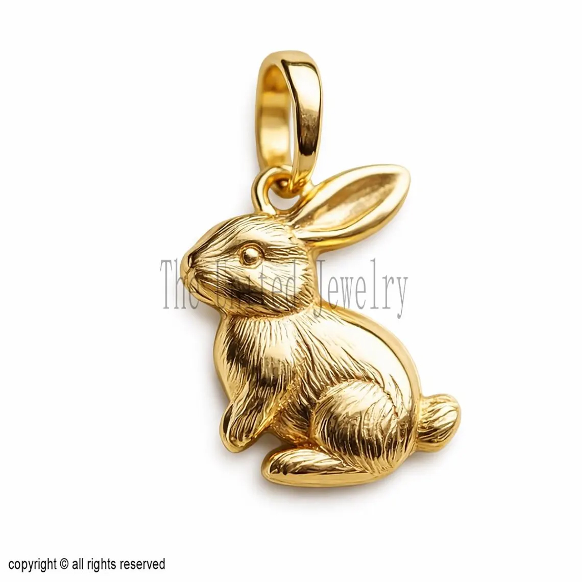 Sterling Silver Bunny Charm: 3D Rabbit Pendant, Easter Jewelry