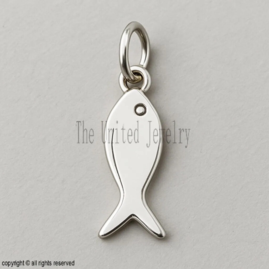 925 Sterling Silver Fish Charm – Minimalist Ocean Jewelry, Animal Pendant for Bracelet or Necklace