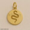18K Gold Plated Snake Medallion – Sterling Silver Serpent Pendant