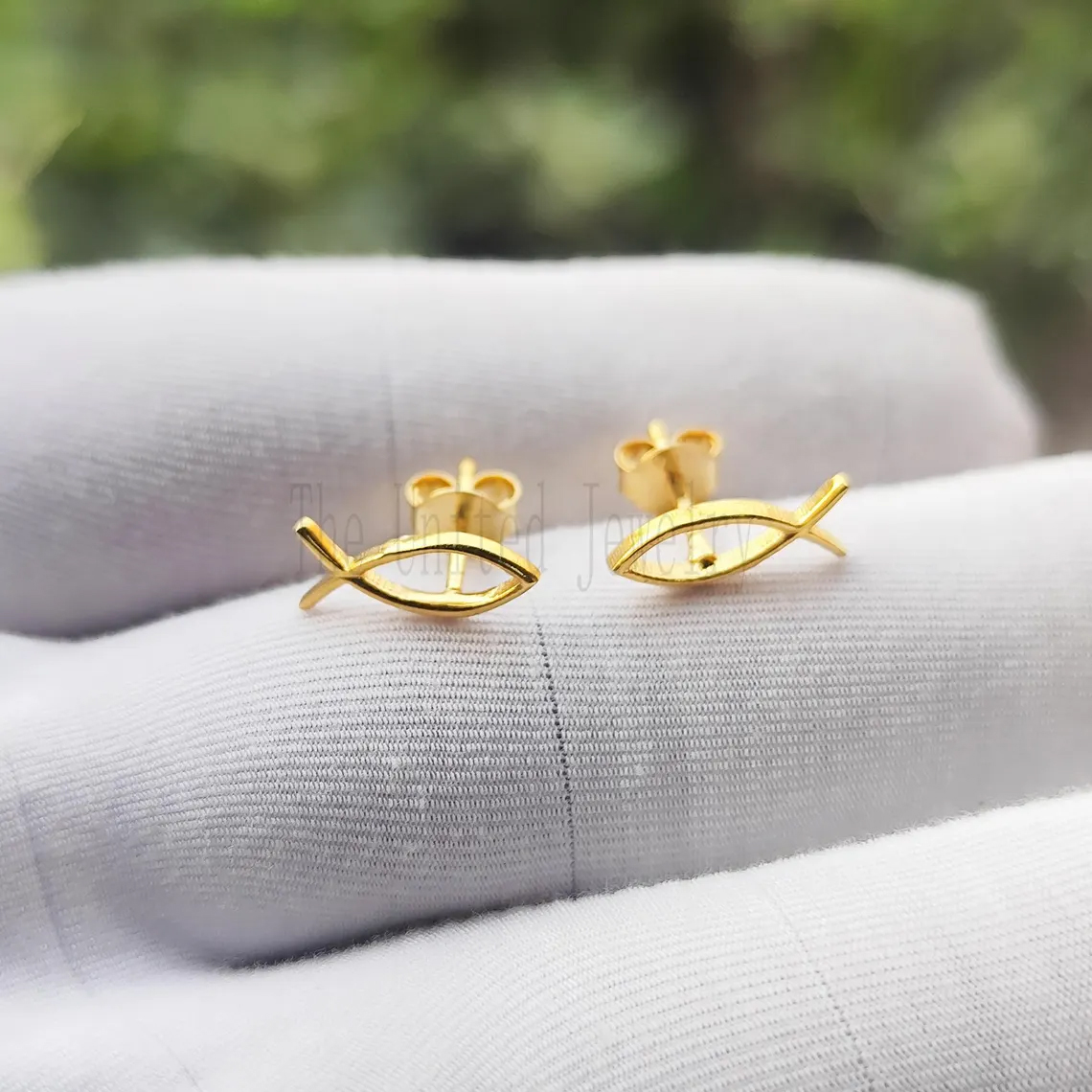 925 Sterling Silver Fish Stud Earrings For Women's