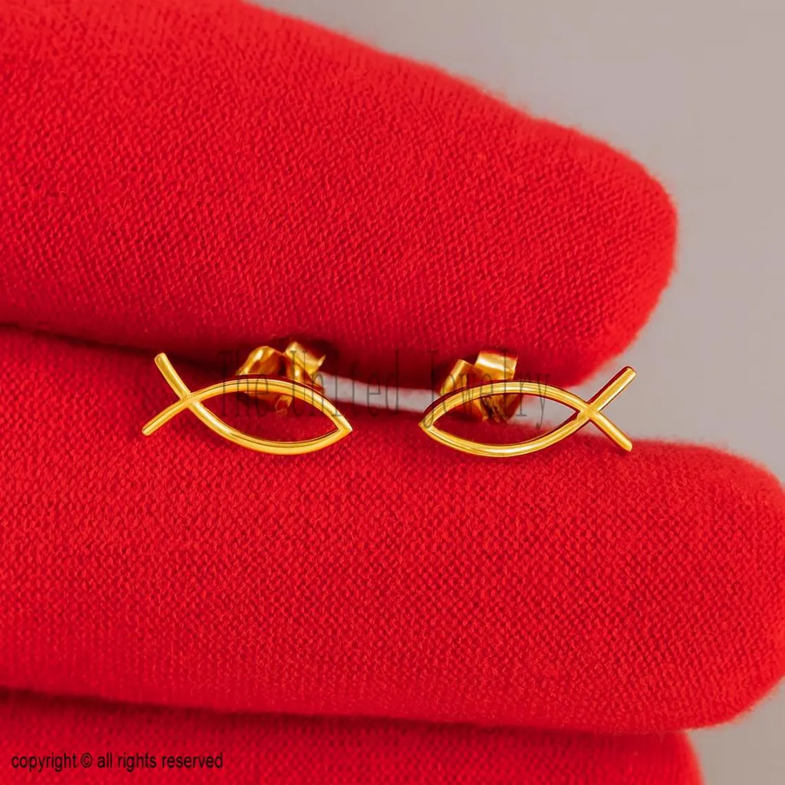 925 Sterling Silver Fish Stud Earrings For Women's