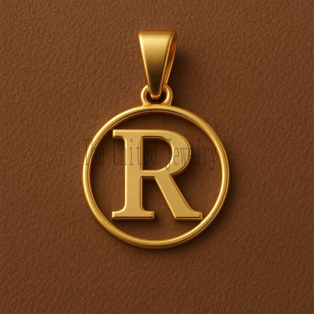18K Gold Plated Initial "R" Pendant Necklace: Monogram Jewelry