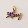 Purple Enamel Name Pendant | 18K Gold Plated CZ Script Charm