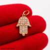 Handmade Diamond Hamsa Pendant: Sterling Silver Charm (15mm)