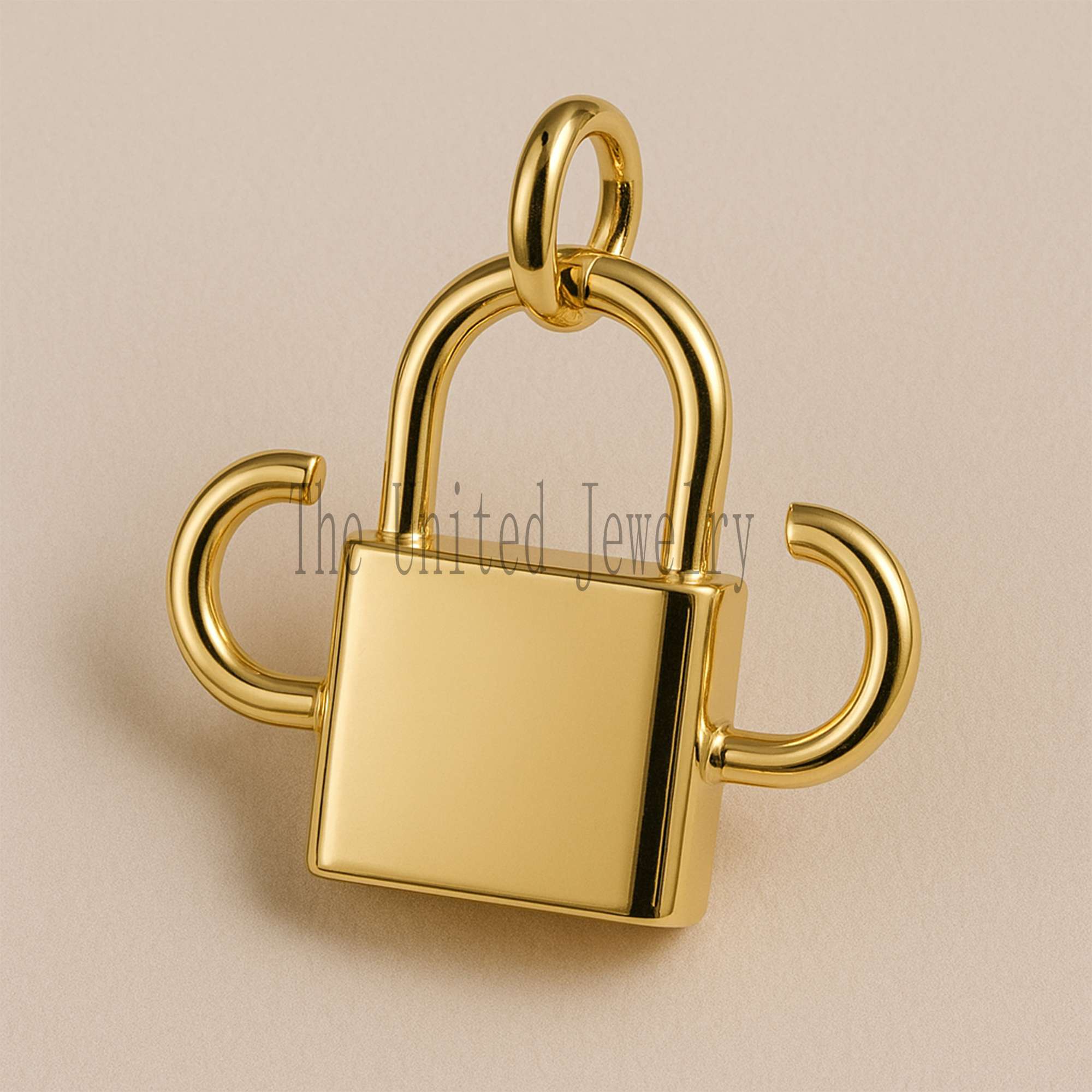 18K Gold Plated Padlock Pendant – Minimalist Unisex Charm