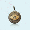 Pave Diamond Evil Eye Pendant: 925 Sterling Silver Charm