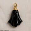 Black Ghost Pendant – 925 Sterling Silver Gold Plated Spooky Halloween Charm