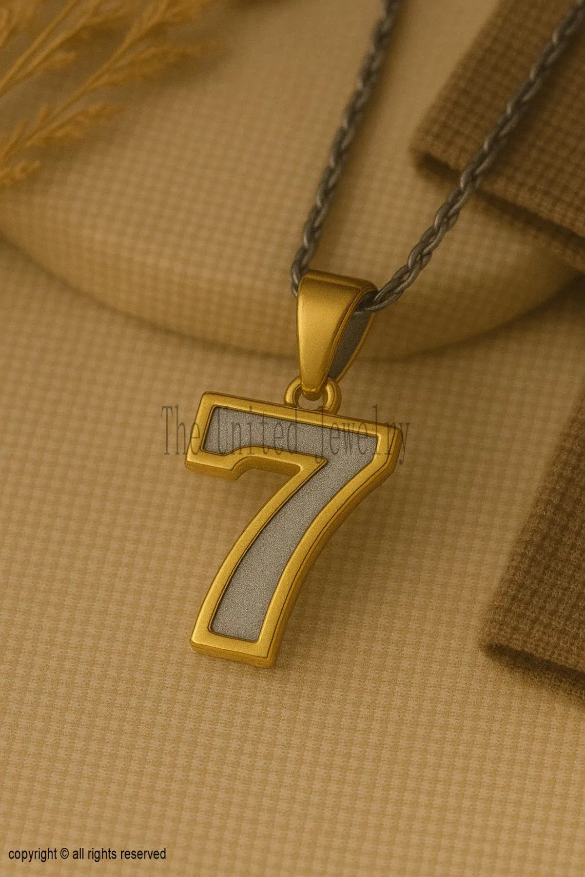 925 Sterling Silver Number 7 Pendant | Gold Plated Lucky Seven Necklace | Personalized Numerology Jewelry