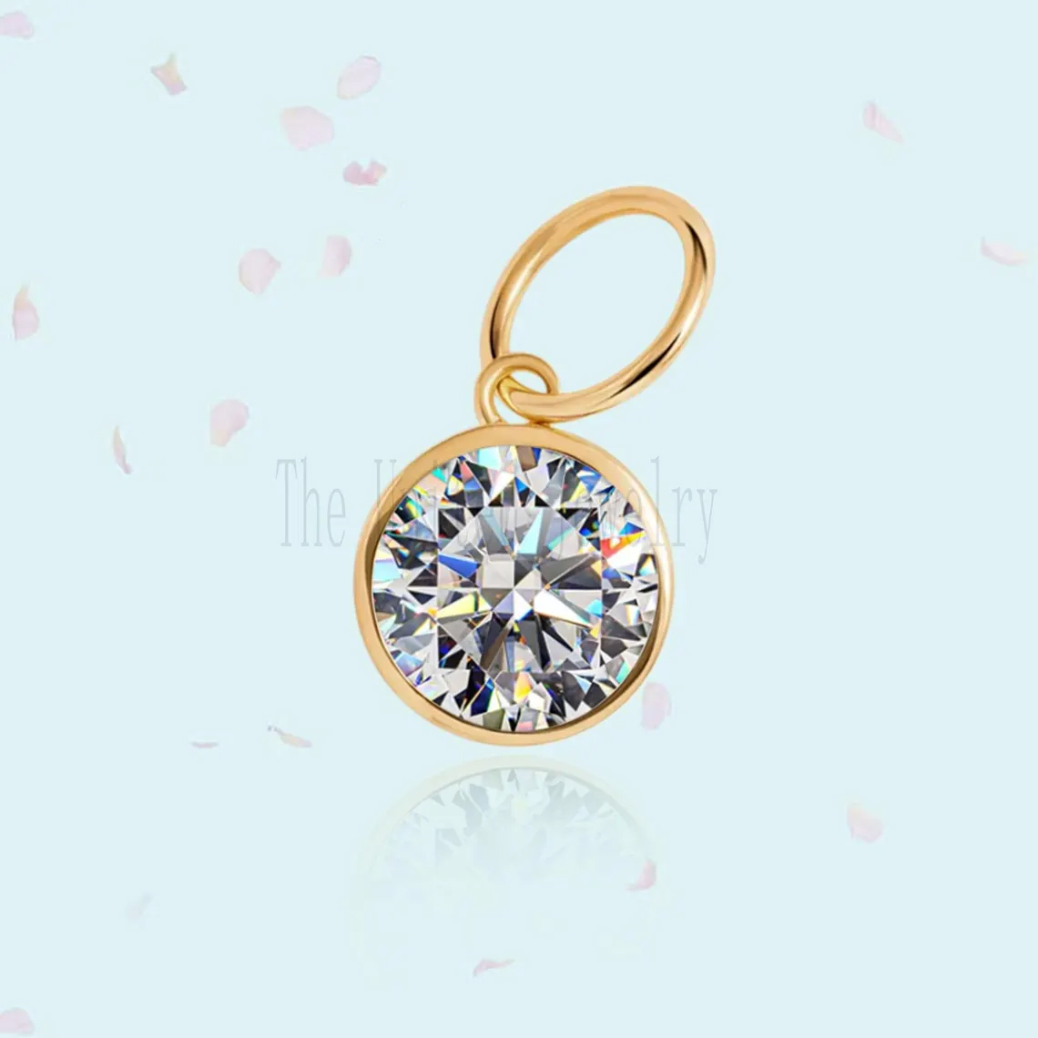 925 Sterling Silver Moissanite 5mm Round Pendant Jewelry