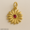 Gold Plated Multicolor Gemstone Flower Pendant Necklace | Rainbow Crystal Floral Jewelry
