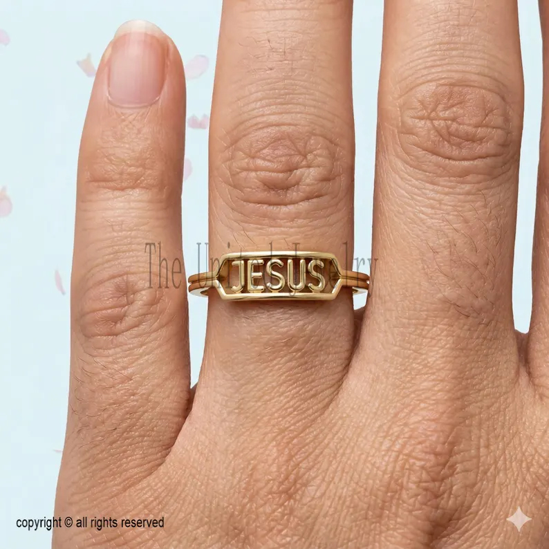 Handmade JESUS Ring 925 Sterling Silver Jewelry