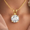 925 Sterling Silver Moissanite 5mm Round Pendant Jewelry