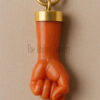 Gold Plated Sterling Silver Figa Hand Pendant: Italian Good Luck Charm