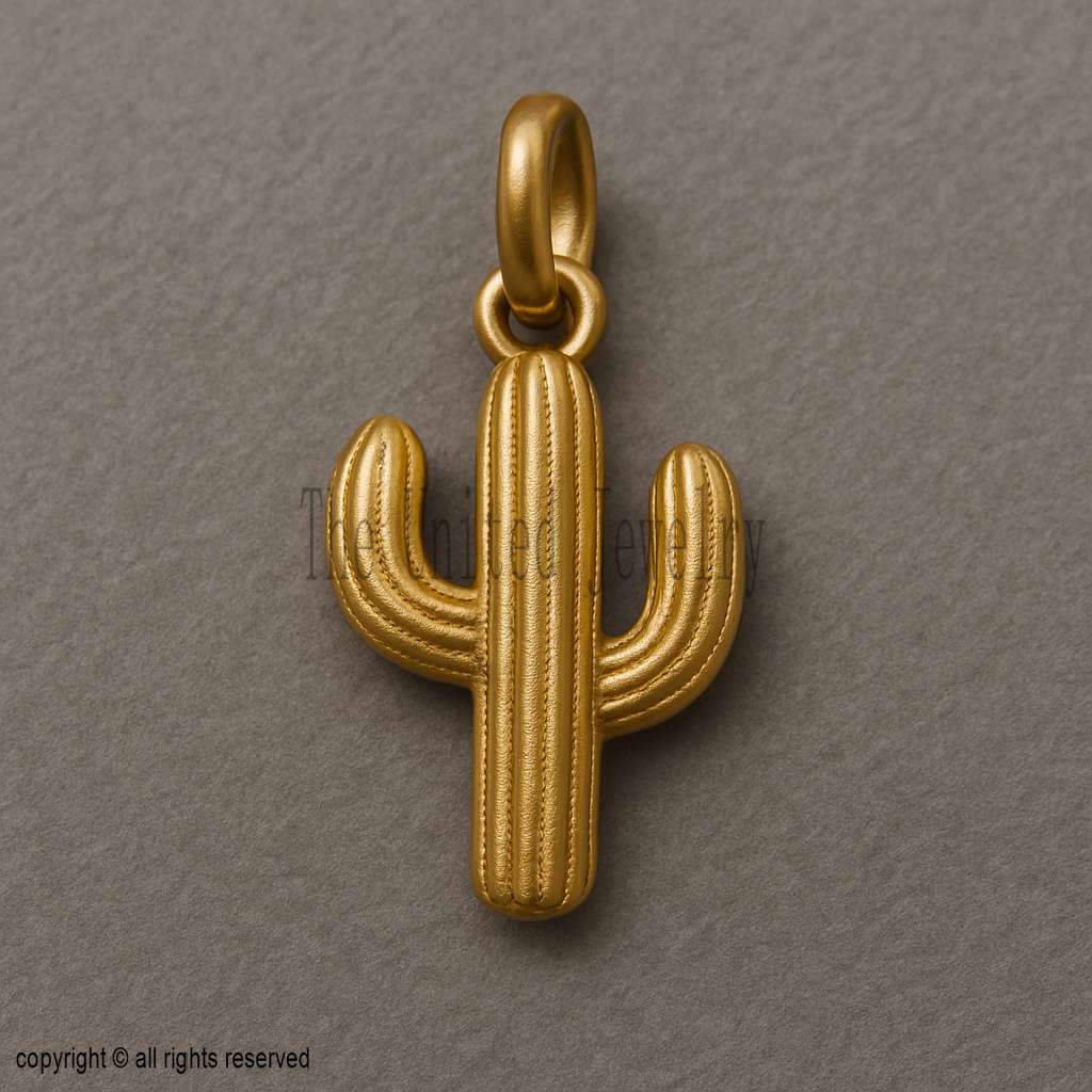 Sterling Silver Cactus Charm Pendant - Southwest Boho Jewelry
