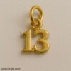 Gold Plated Sterling Silver Number 13 Pendant Necklace