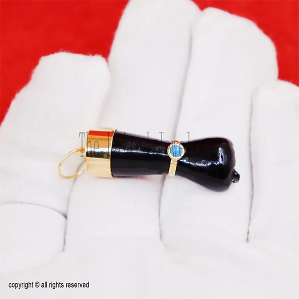 Carved Black Onyx Figa Hand Lucky Charm Pendant 925 Sterling Silver Jewelry