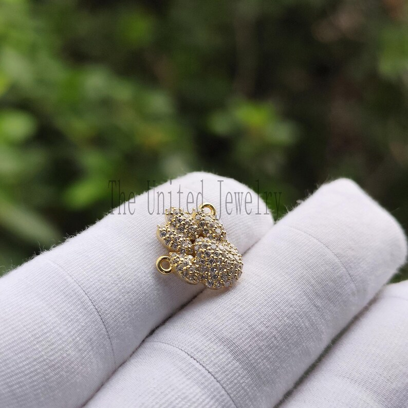 Dainty Dog Diamond Handmade 925 Sterling Silver Designer Animal Paw Charm Pendant Necklace Jewelry