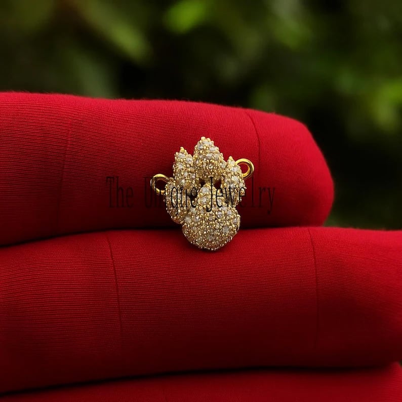 Dainty Dog Diamond Handmade 925 Sterling Silver Designer Animal Paw Charm Pendant Necklace Jewelry