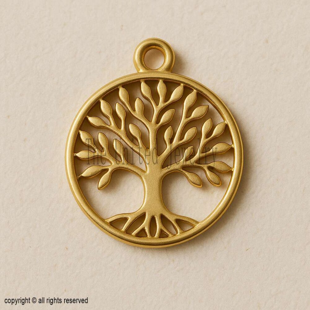 Gold Plated Sterling Silver Tree of Life Pendant Necklace