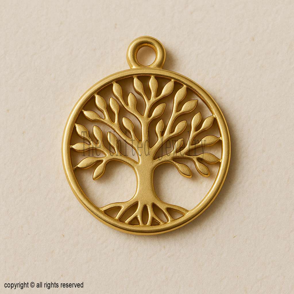 Gold Plated Sterling Silver Tree of Life Pendant Necklace