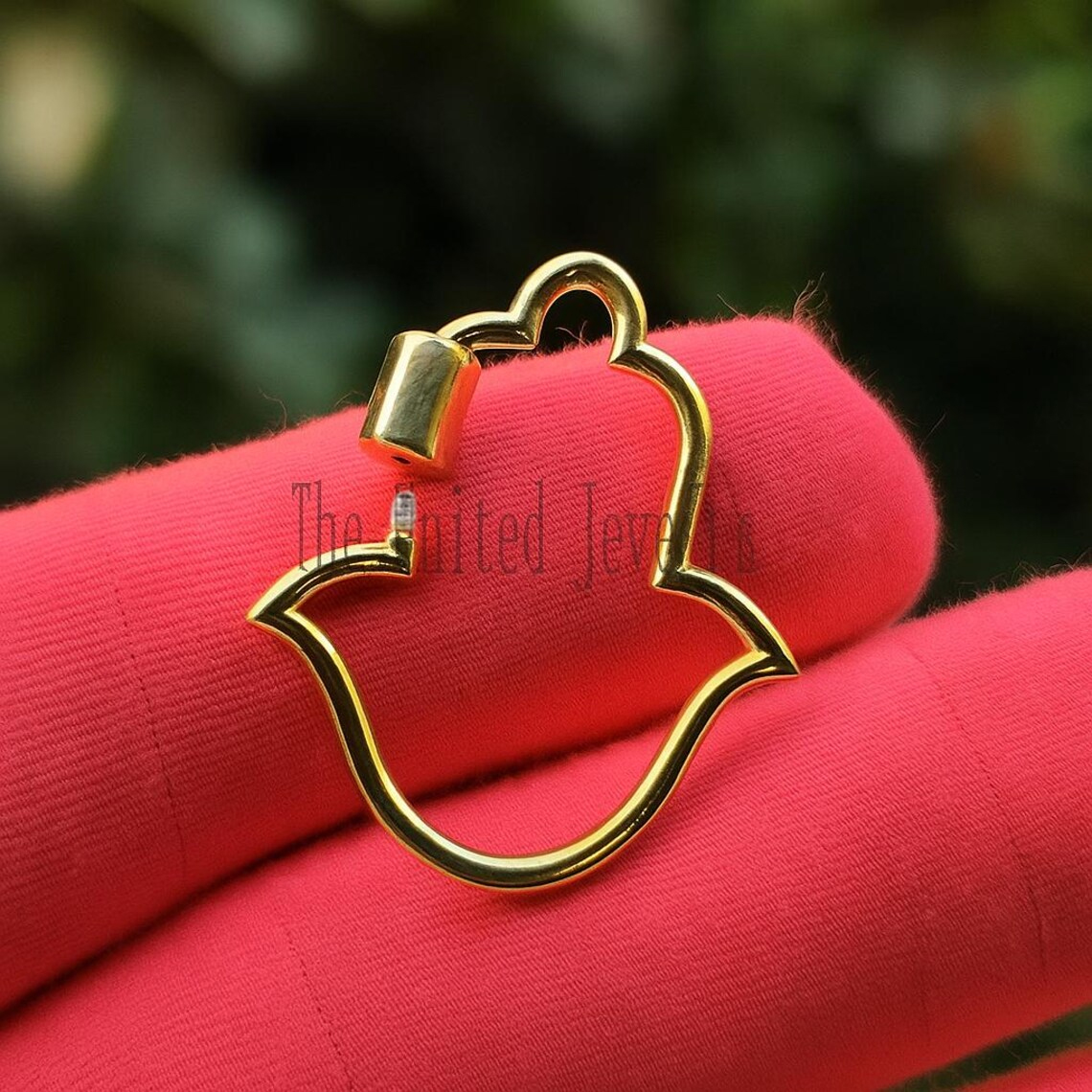 Hamsa Hand Shape Carabiner Clasp Lock Jewelry Findings 925 Sterling Silver