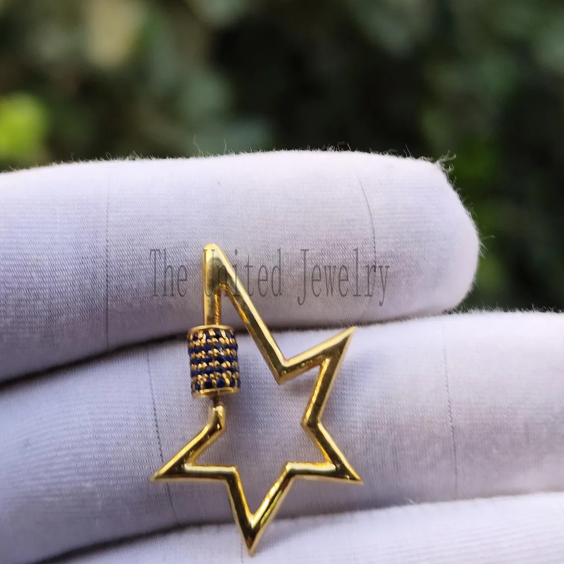 Lighting Bolt Sapphire Shape Carabiner Clasp Lock Jewelry Findings 925 Sterling Silver