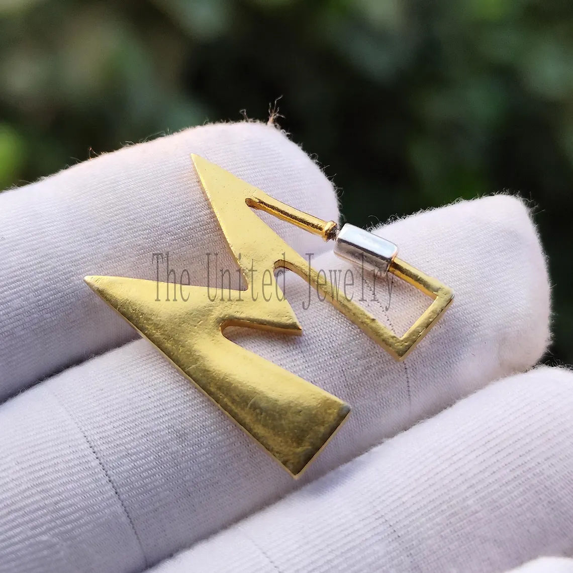 Two Tone Plating Handmade "M" Initial Letter Carabiner Clasp Lock Jewelry