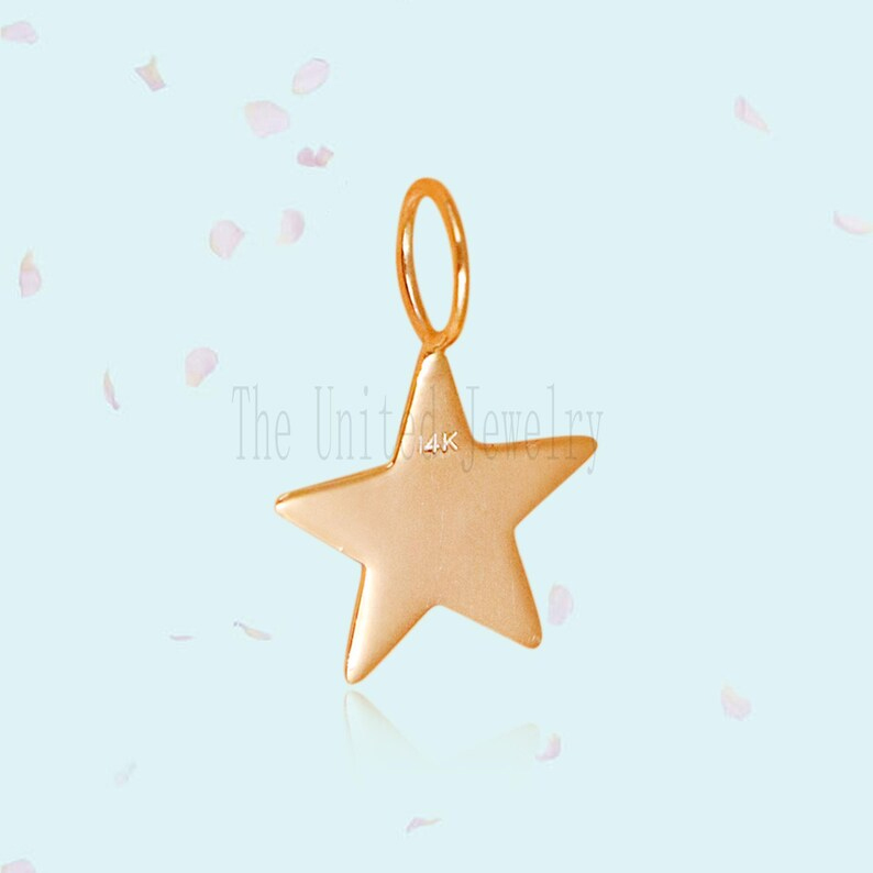 Handmade 14k Gold Star Charm Pendant Necklace