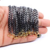 Handmade Oxidized Sterling Silver Curb Chain - Two Tone Link, 5mm Thick