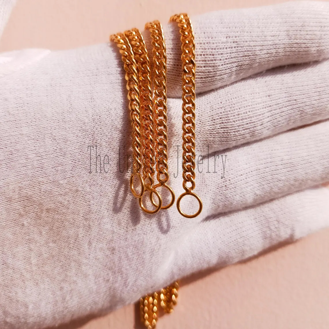 Handmade 3mm Sterling Silver Gold Plated Curb Chain Necklace