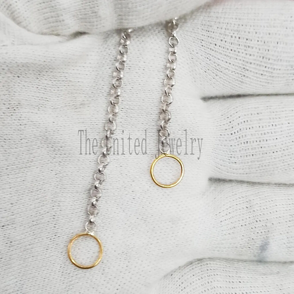 Handmade Two-Tone Oxidized 925 Sterling Silver Rolo Chain Necklace
