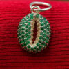 Tsavorite 925 Sterling Silver Handmade Cowrie Shell Pendant Jewelry