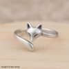 925 Sterling Silver Adjustable Fox Ring – Animal Spirit Jewelry, Woodland Nature Inspired Ring