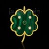 925 Sterling Silver Malachite Clover Pendant | Lucky Charm