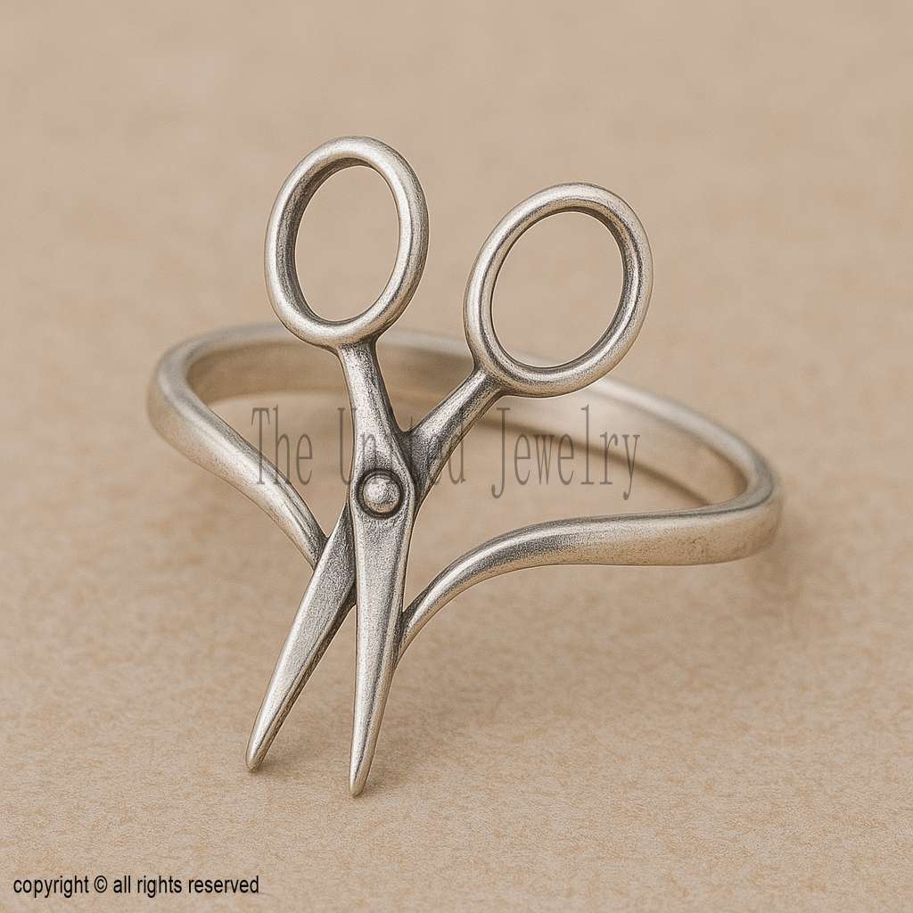 925 Sterling Silver Scissors Ring – Hair Stylist Jewelry, Barber Ring, Cosmetology Gift