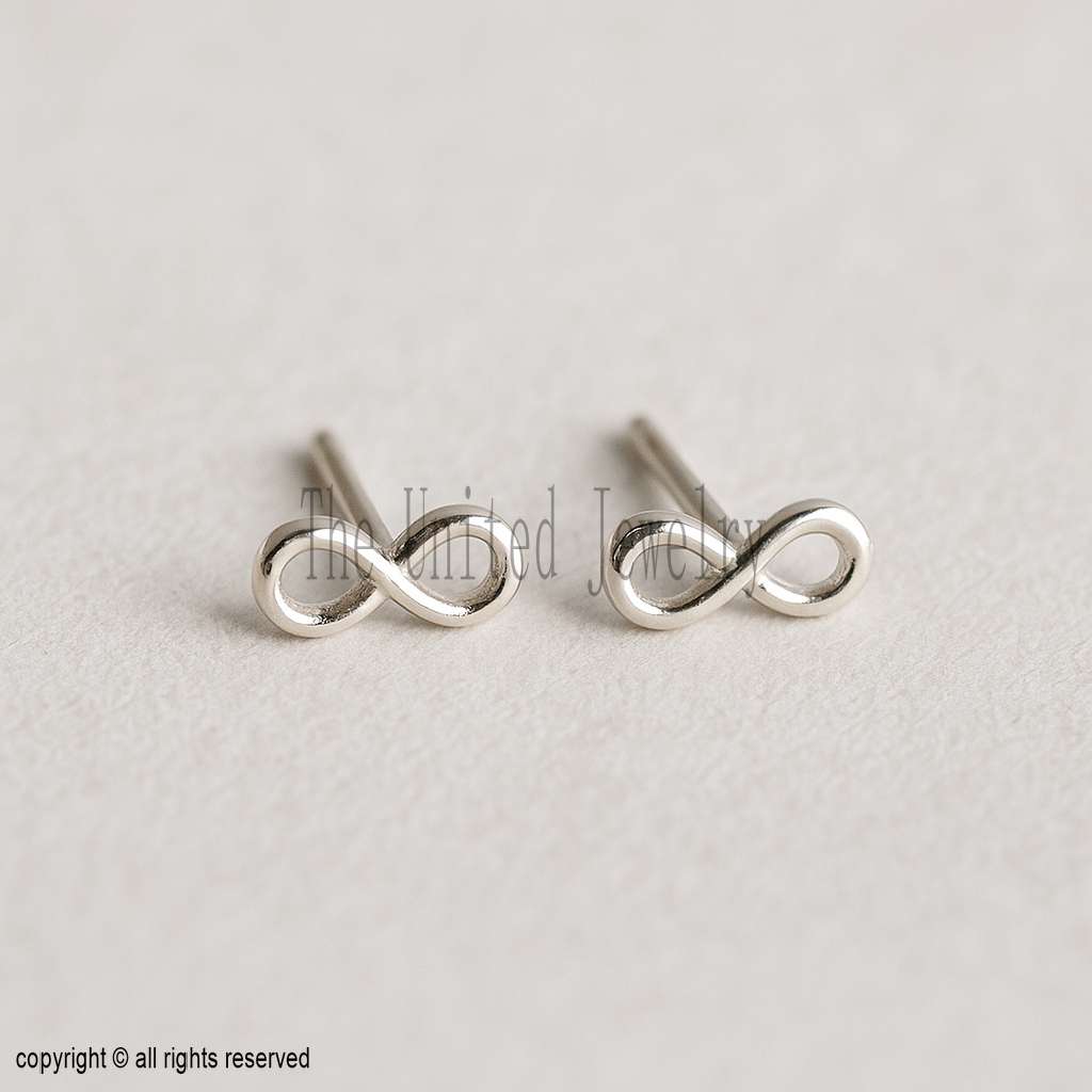 925 Silver Infinity Stud Earrings | Minimalist Jewelry